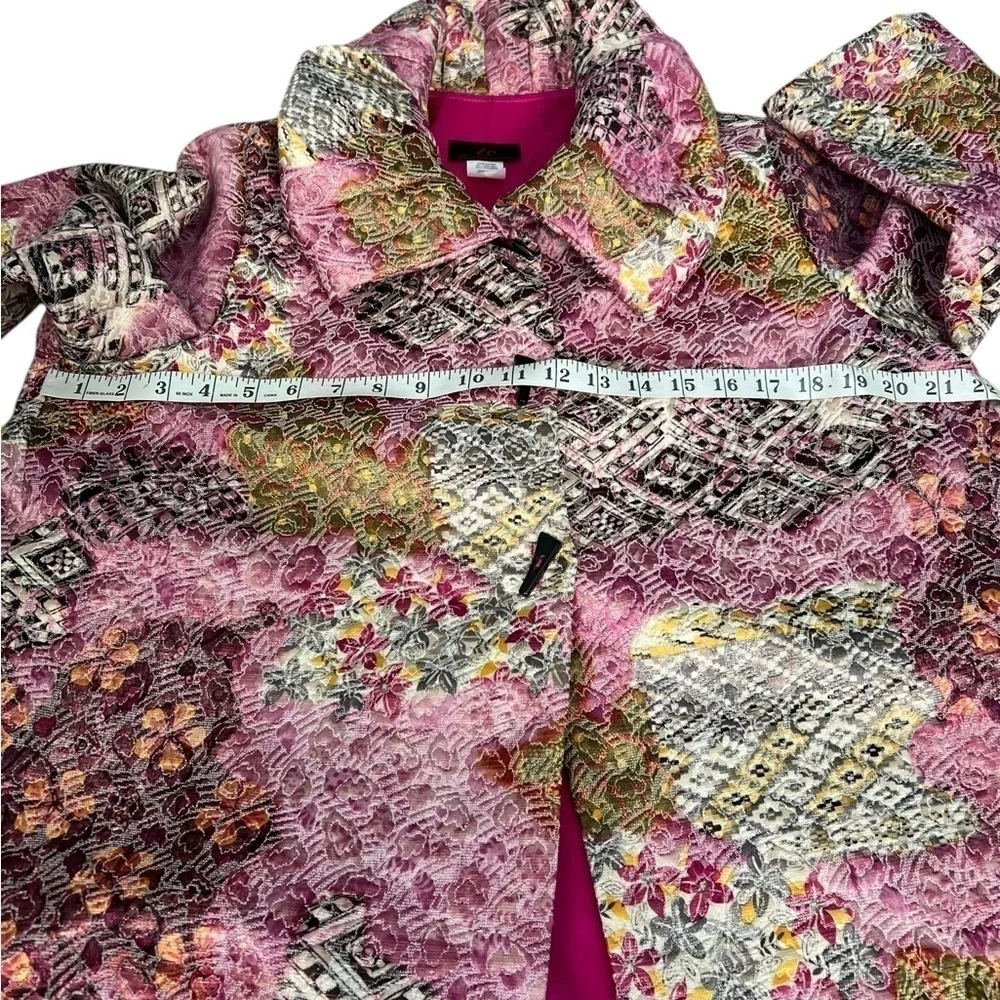 I.C.Collection Women Medium Shimmery Multicolor Swing Jacket Wired Collar - Picture 5 of 8